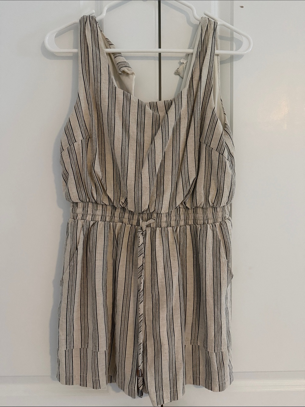 Striped Beige and Black Romper